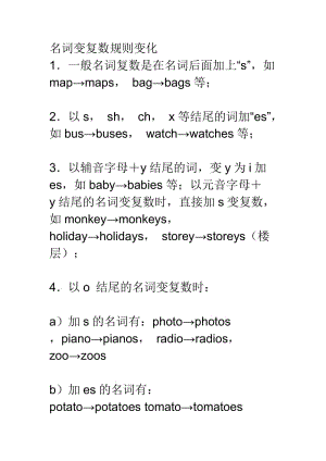 名词变复数规则变化.doc