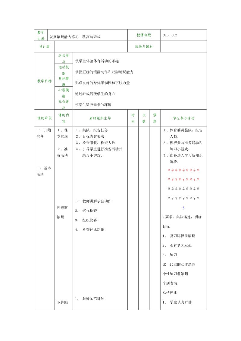 发展滚翻能力练习跳高与游戏.doc_第1页