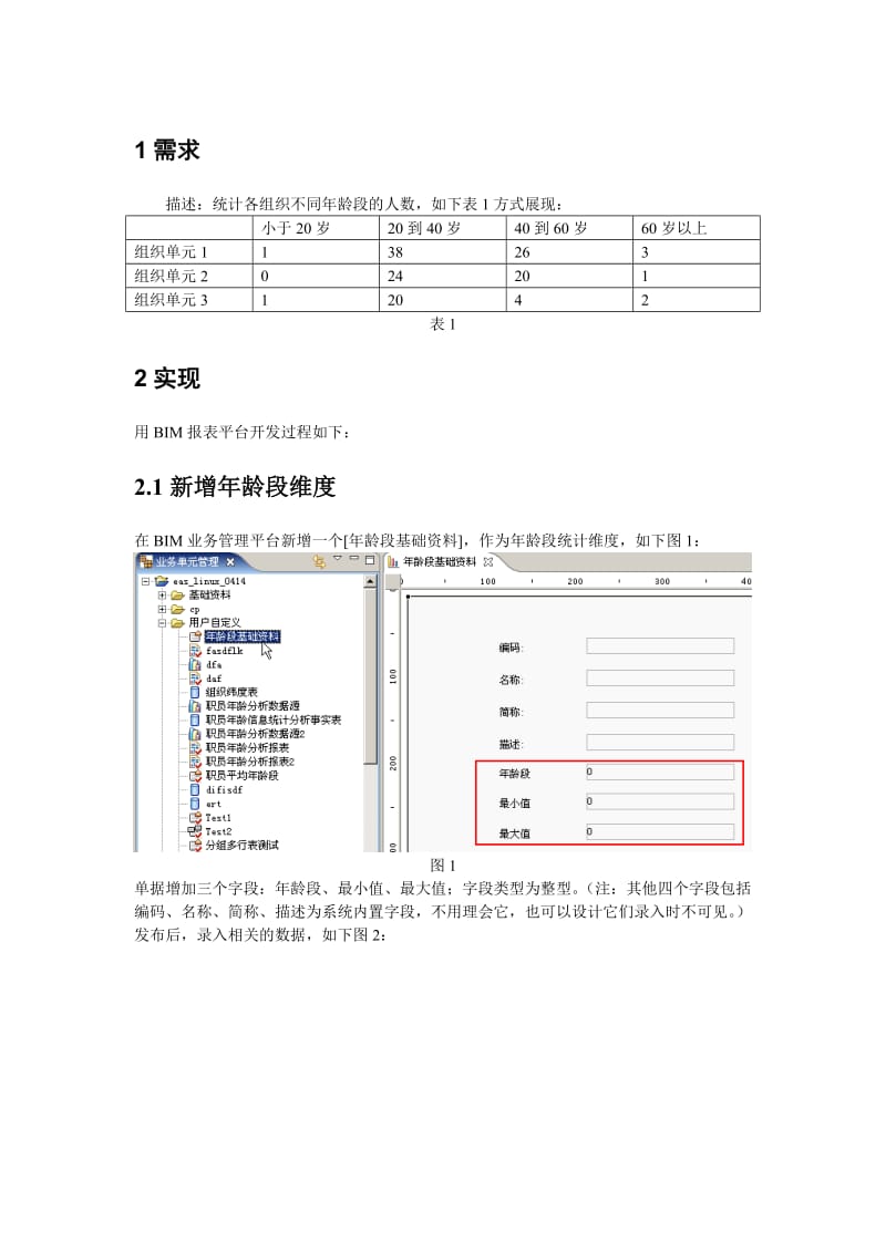 EASBIM报表实施案例_组织职员年龄段统计分析报表.doc_第1页