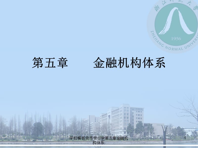 学校模板货币银行学第五章金融机构体系PPT课件.ppt_第1页