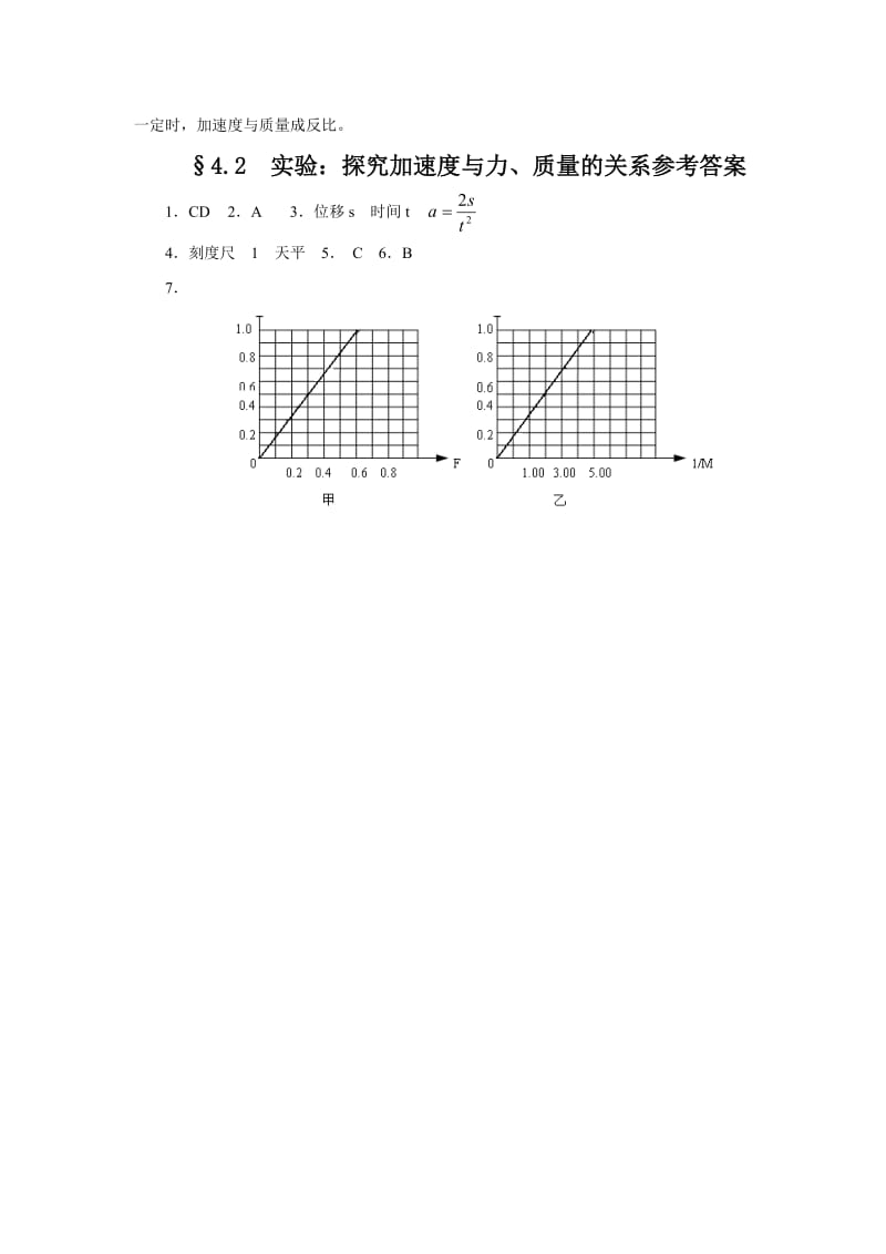 4.2《实验：探究加速度与力、质量的关系》学案.doc_第3页