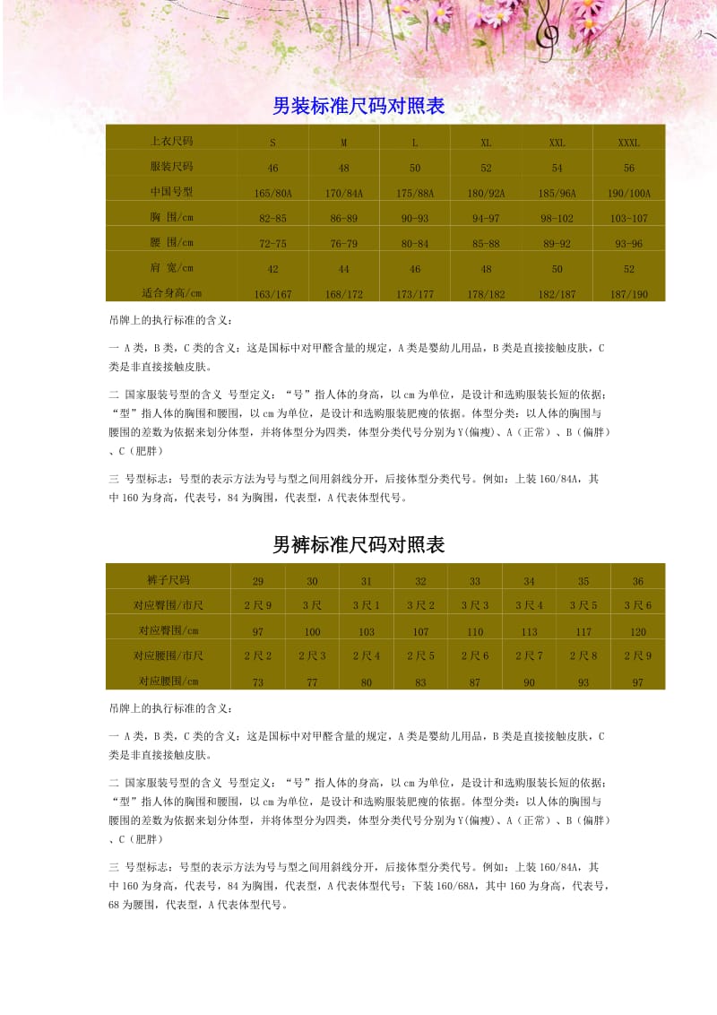 国际标准服装尺码对照表大全-实用衣服尺寸对照表4.doc_第1页