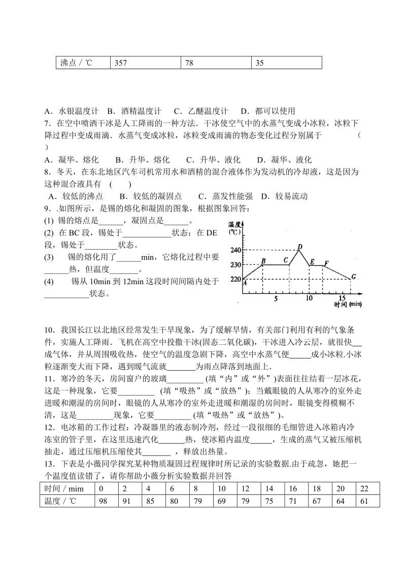 熔化凝固、升华凝华易错题练习.doc_第2页