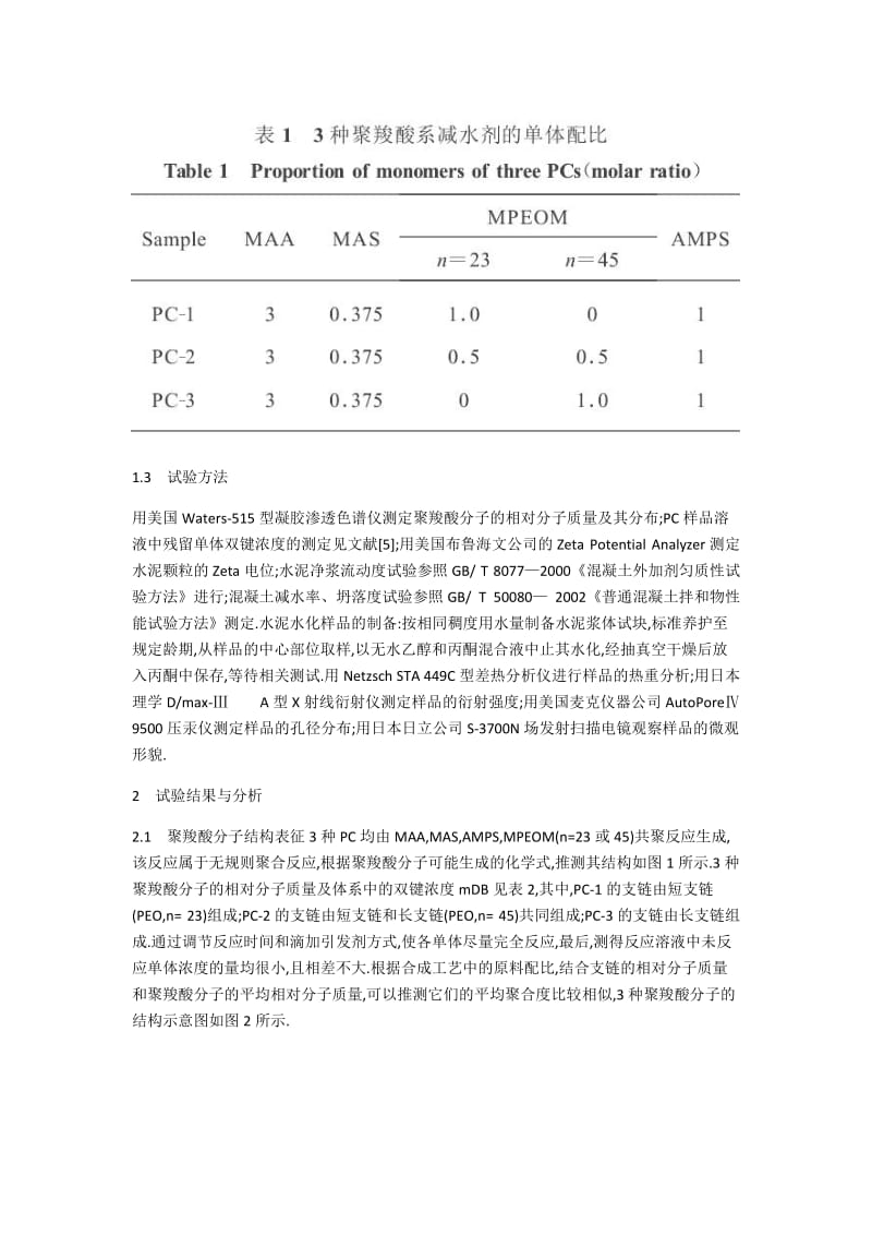 聚羧酸系减水剂对水泥分散和水化产物的影响.docx_第3页