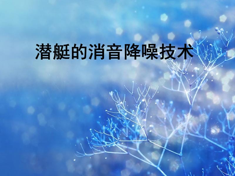 潜艇的消音降噪技术.ppt_第1页