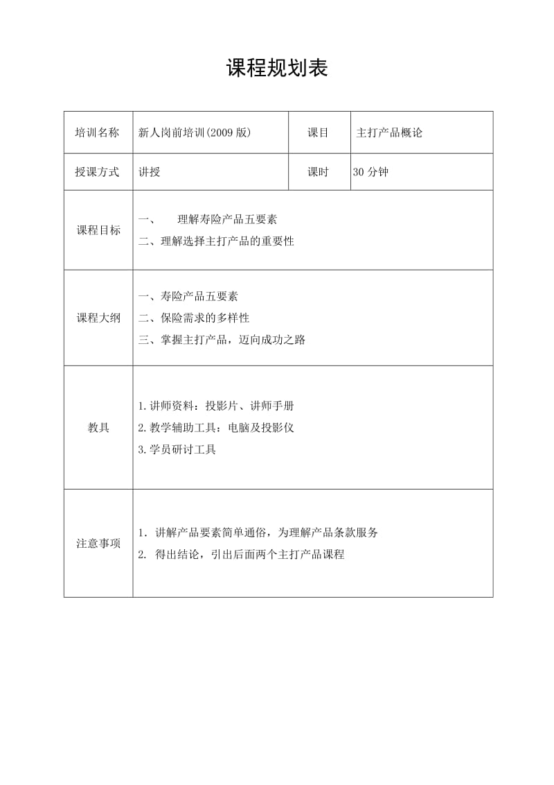 （参考）太平人寿135工程新人岗前培训保险PPT主打产品概论讲师手册.doc_第2页