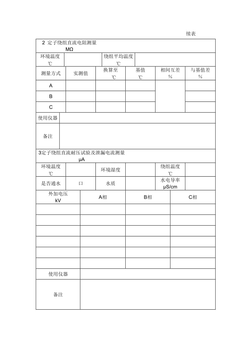 （精选文档）发电机常规试验原始记录.doc_第2页