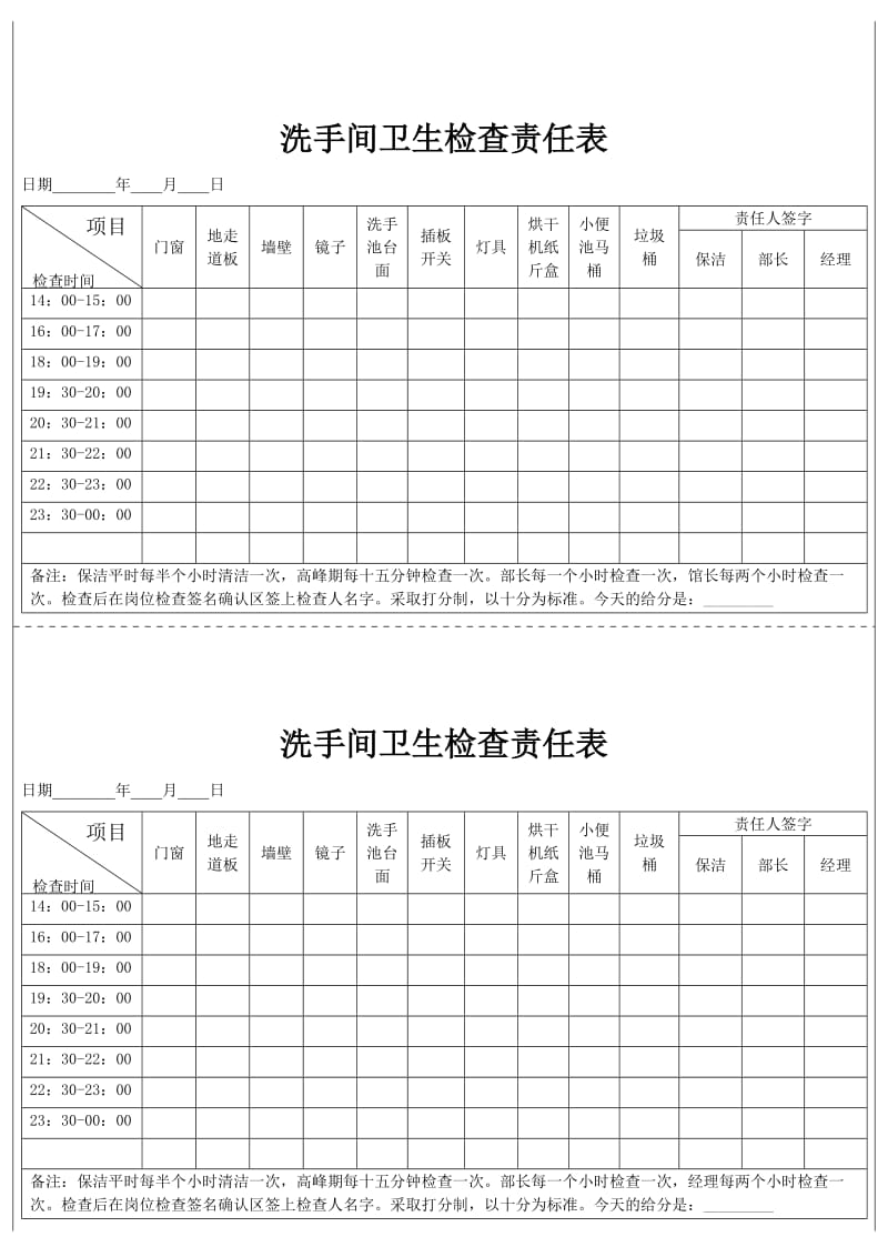 洗手间卫生检查责任表.doc_第2页