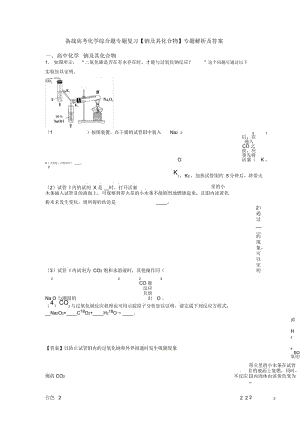 备战高考化学综合题专题复习【钠及其化合物】专题解析及答案.docx