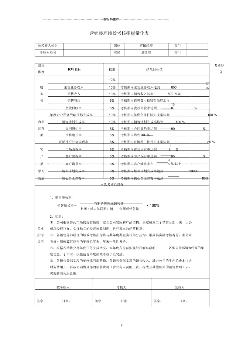 生产副总经理绩效考核指标量化表.docx_第3页