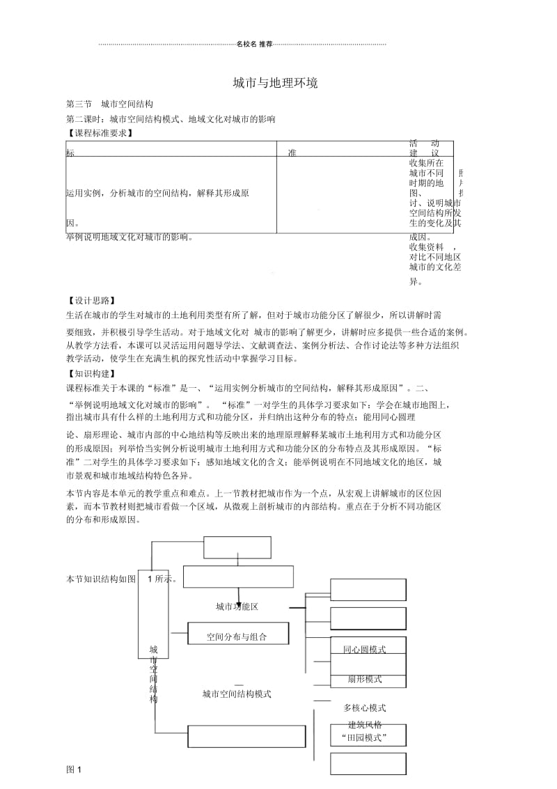 江苏省连云港市新海实验中学高中地理2.3城市空间结构(第2课时)名师教案鲁教版必修2.docx_第1页