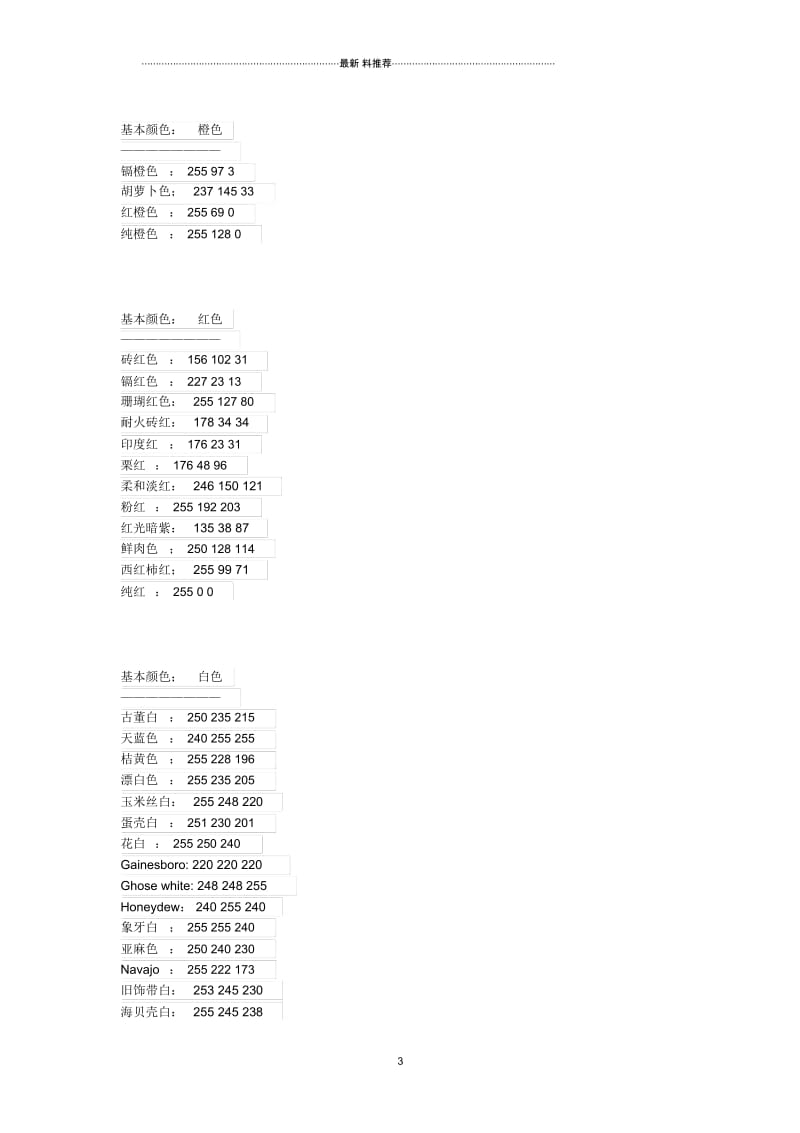 RGB颜色参数萤光绿薄荷绿奶油黄.docx_第3页