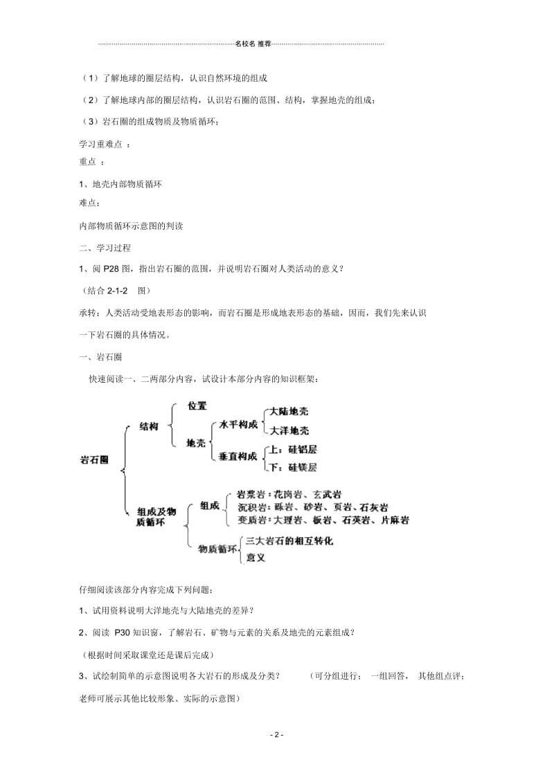 高中地理2.1《岩石圈与地表形态》名师学案6鲁教版必修1.docx_第2页