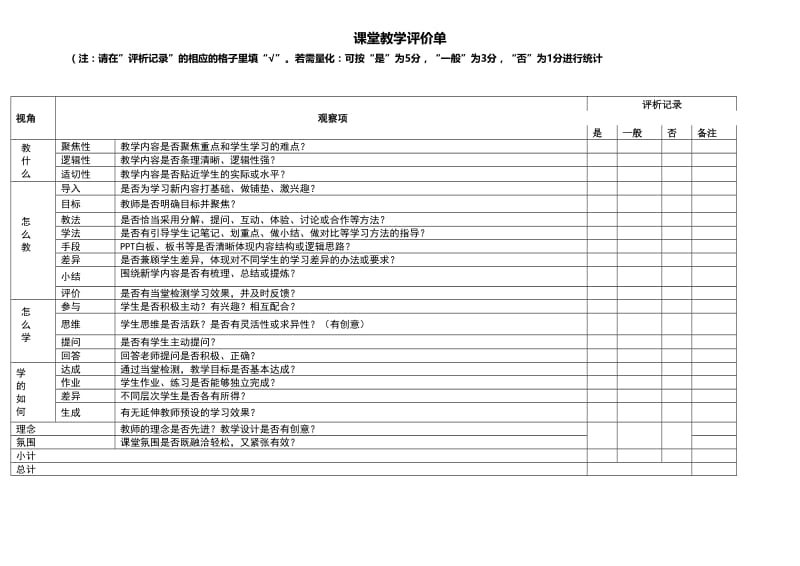 课堂教学评价单.doc_第1页