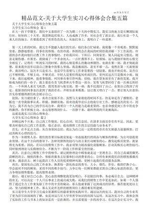 关于大学生实习心得体会范文合集五篇 .doc