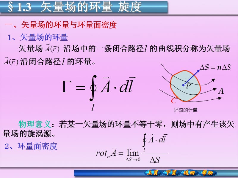 矢量场的环量旋度.ppt_第1页