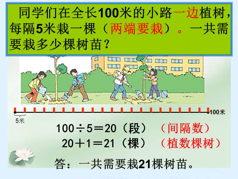 人教版小学五年级数学植树问题课件.ppt_第3页