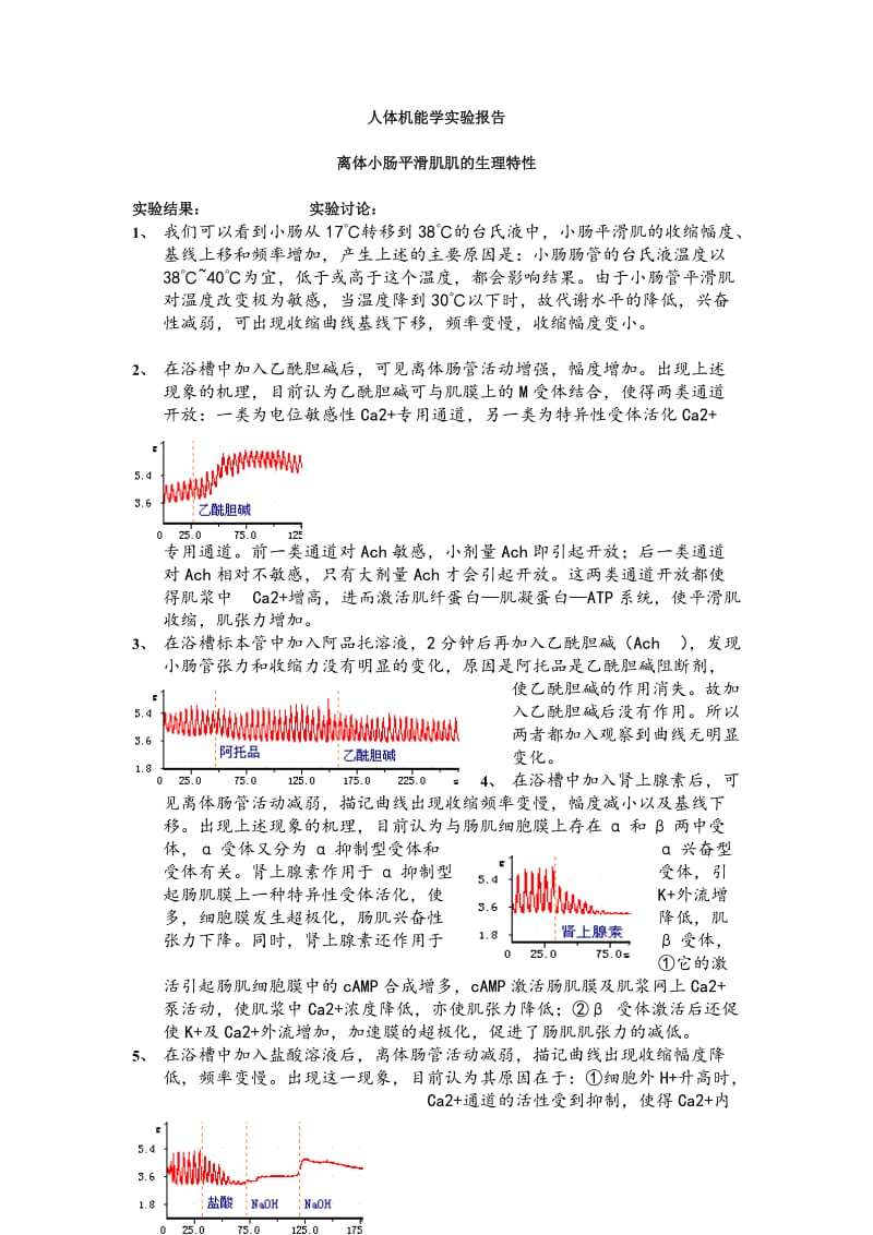 离体小肠平滑肌生理特性实验报告.doc_第1页