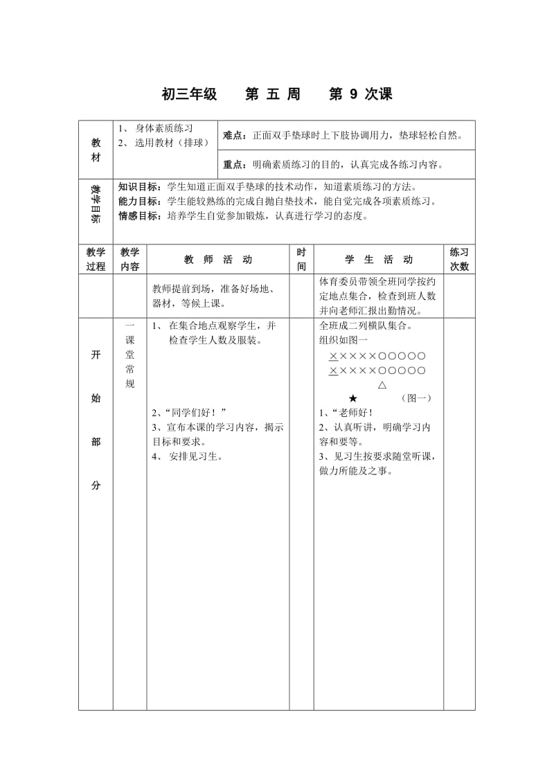 九年级体育第5周教案.docx_第1页