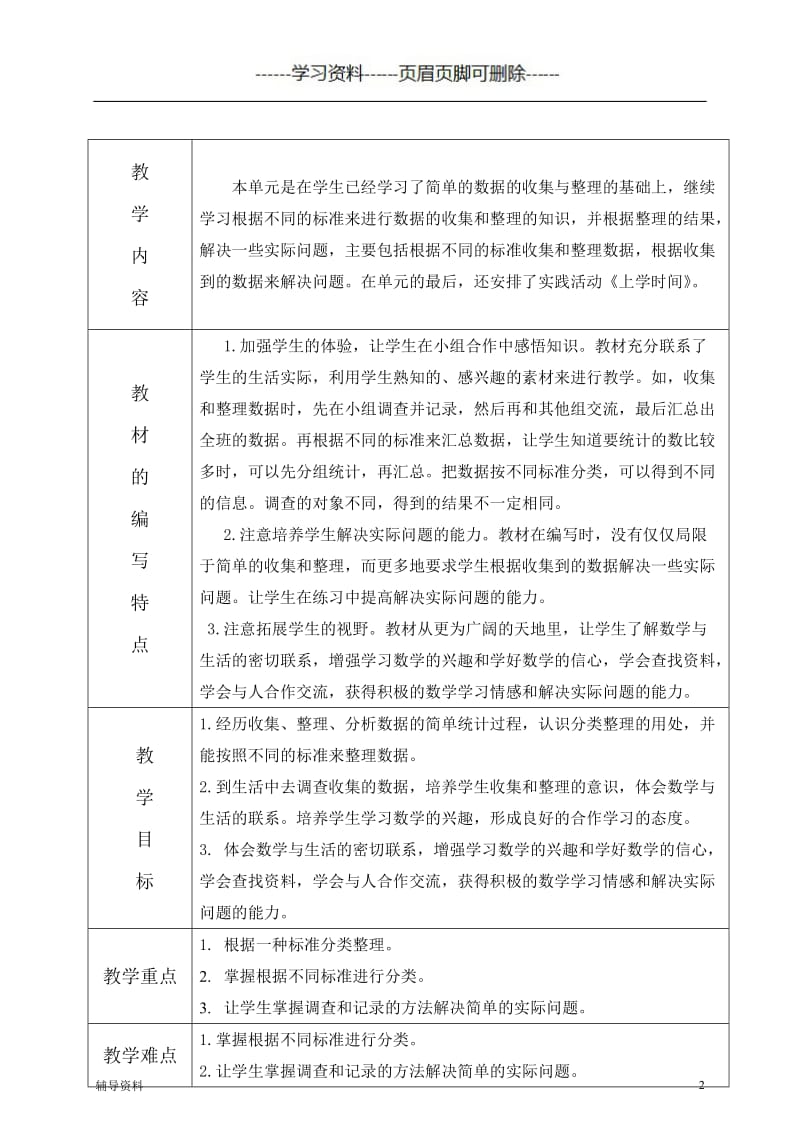 苏教版数学三年级下册第九单元《数据的收集和整理》教案[骄阳书苑].doc_第2页