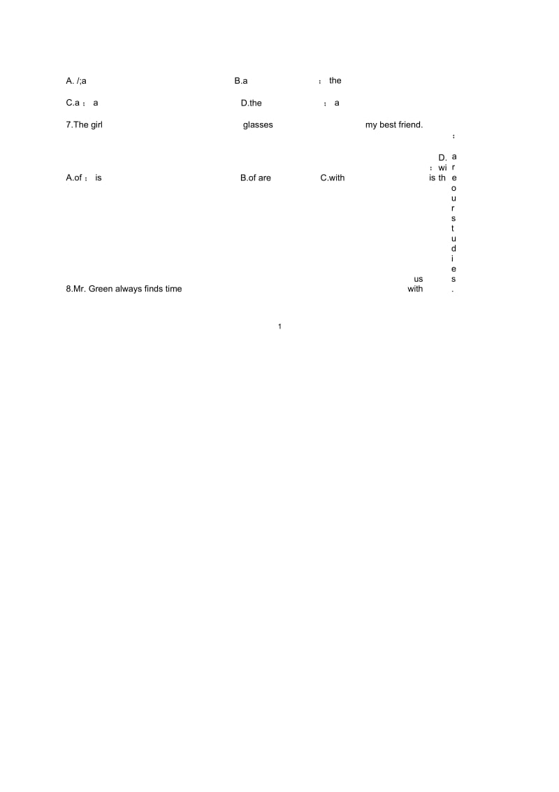 辽宁省法库县初中七年级英语下册Unit1测试卷(新版)牛津深圳版.docx_第2页