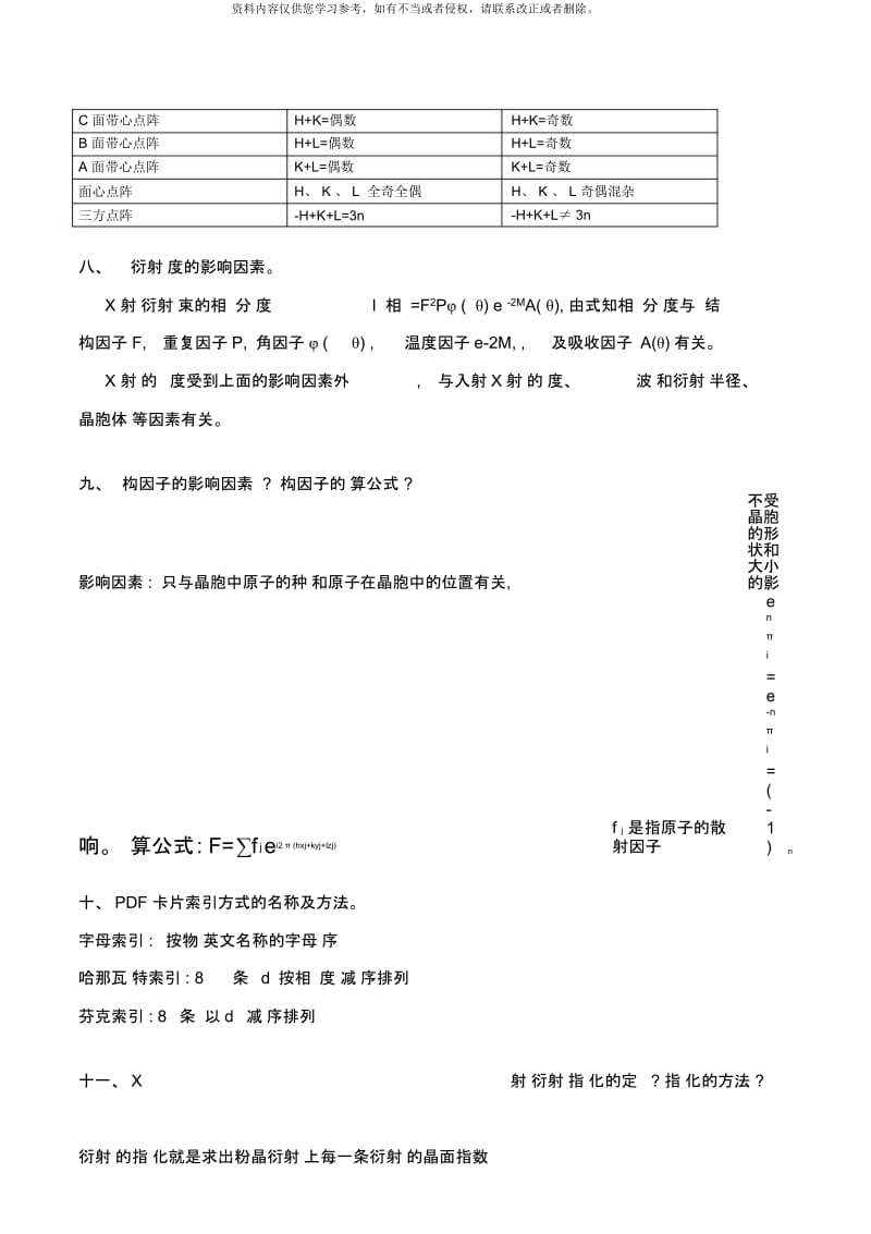 武汉理工大学材料研究与测试方法复习资料.docx_第3页