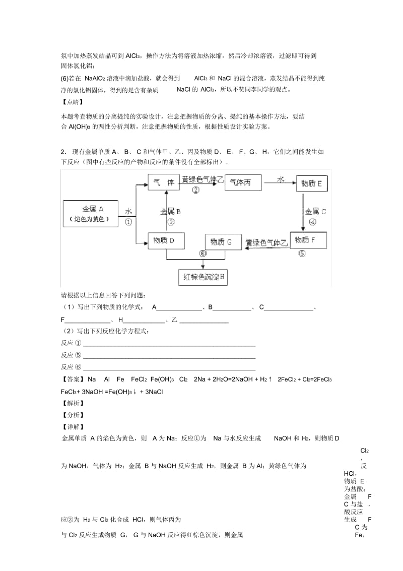 2020-2021化学铝及其化合物推断题的专项培优易错难题练习题(含答案).docx_第3页