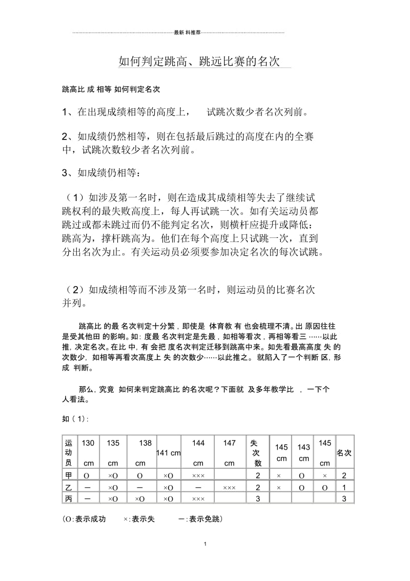 如何判定跳高、跳远比赛的名次.docx_第1页