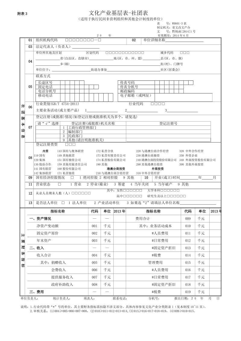 附表1 文化产业基层表-企业表 表号：WH601-1表 制定机关：省文改文产办 文号：黔统函[2014]1号20 年 有效期至： .doc_第3页