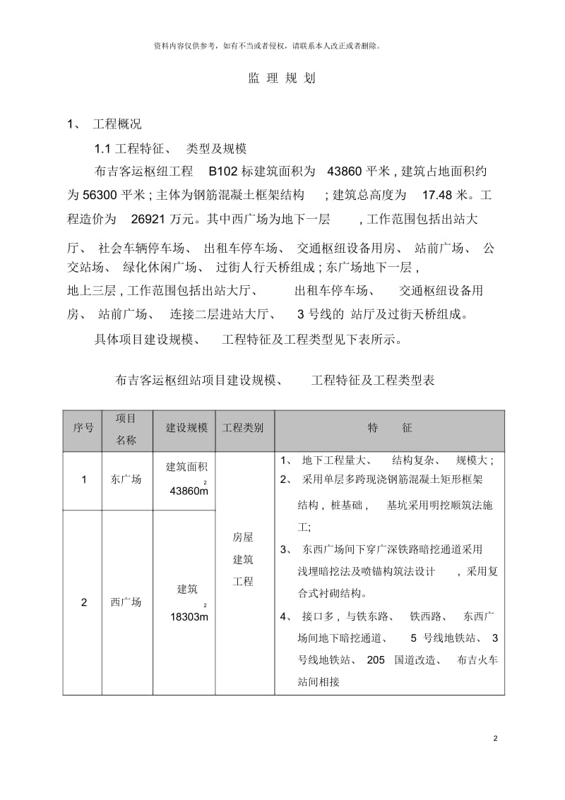 布吉客运交通枢纽工程监理规划.docx_第2页