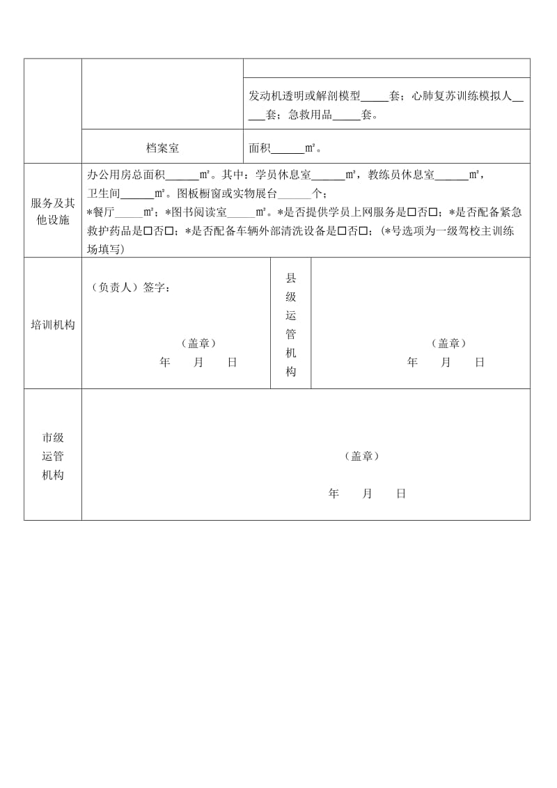 合肥市机动车驾驶员培训机构培训场地设置申请表.doc_第2页