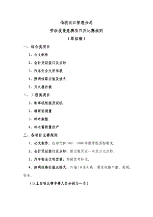 管理分局劳动技能竞赛项目及比赛规则.doc