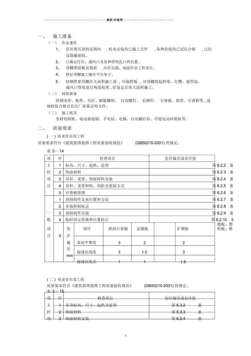 石膏板吊顶技术交底.docx_第1页