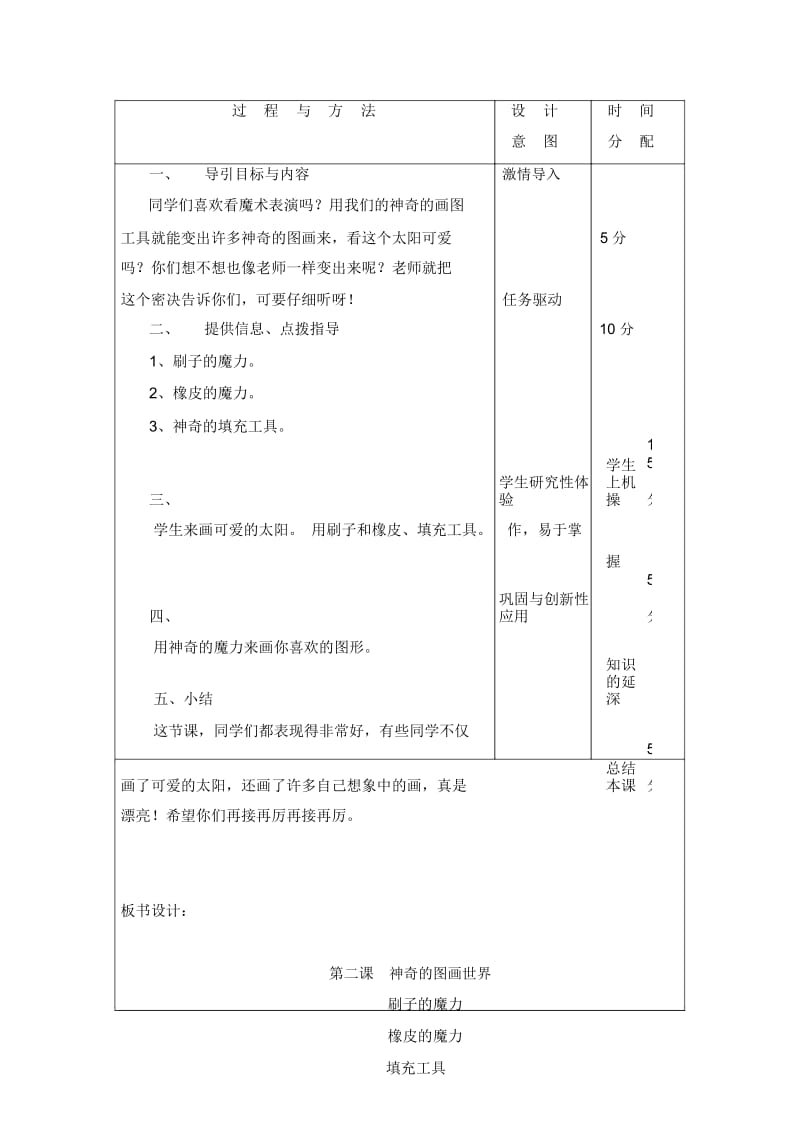 三年级下册信息技术教案(表格式)2神奇的图画世界龙教版(新).docx_第2页