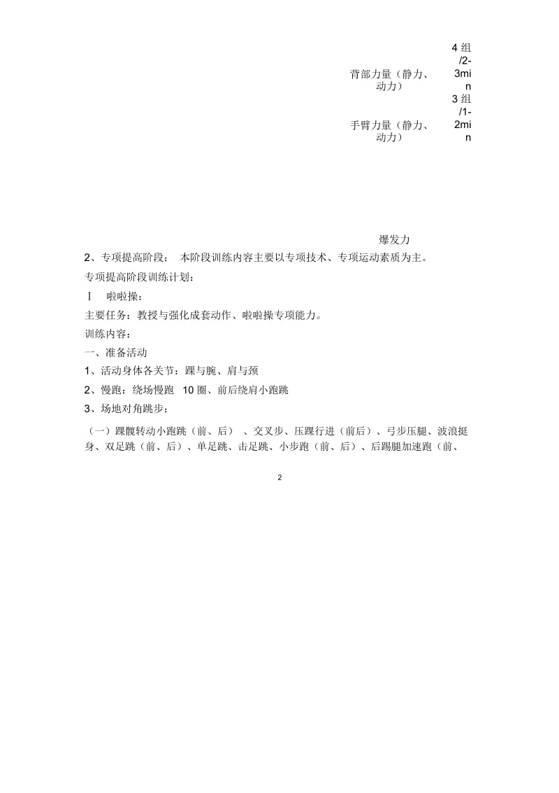 盐城师范学院健美操啦啦操院队训练计划.docx_第3页