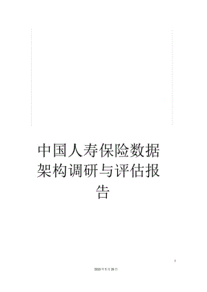 中国人寿保险数据架构调研与评估报告.docx