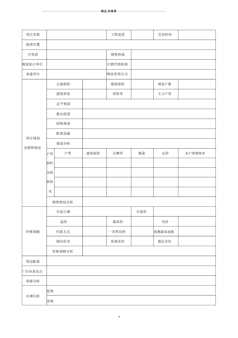 R008代表性楼盘调研表.docx_第1页