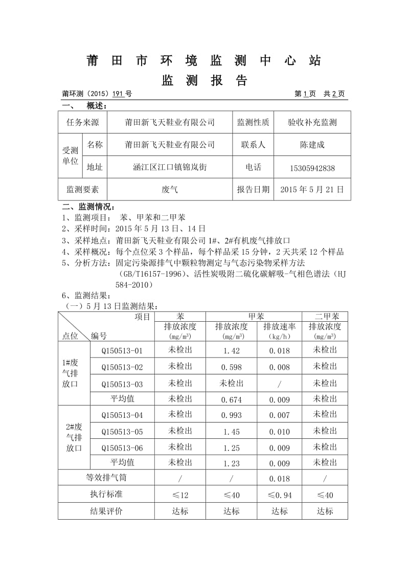 环境影响评价报告公示：莆田市新飞天鞋业（委托）()环评报告.doc_第2页