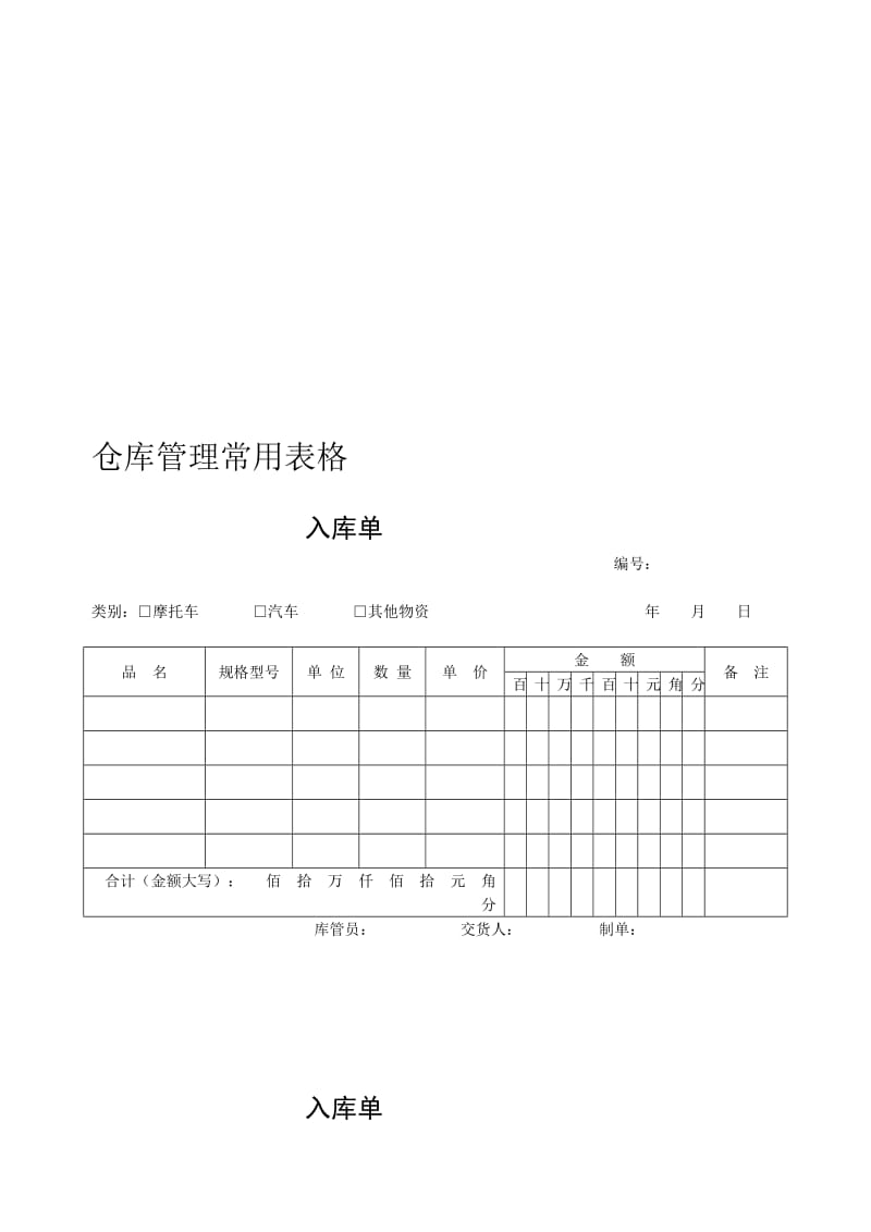 [精品]仓库管理常用表格.doc_第1页