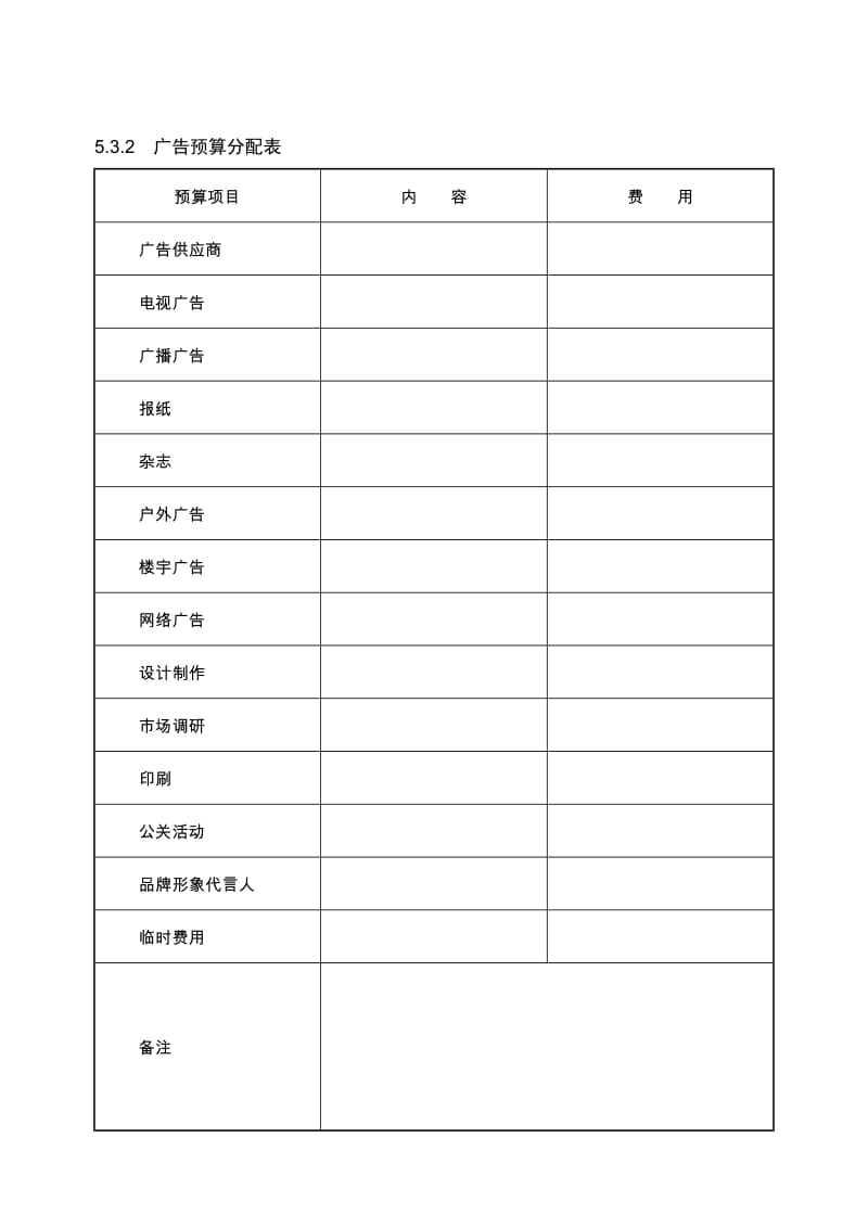 广告管理广告预算表媒体投放评估表效果反馈表.doc_第2页