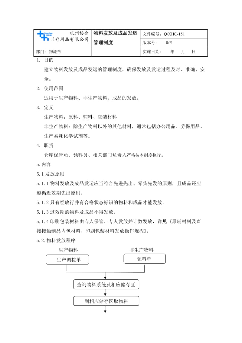 物料发放及成品发运管理制度.doc_第1页