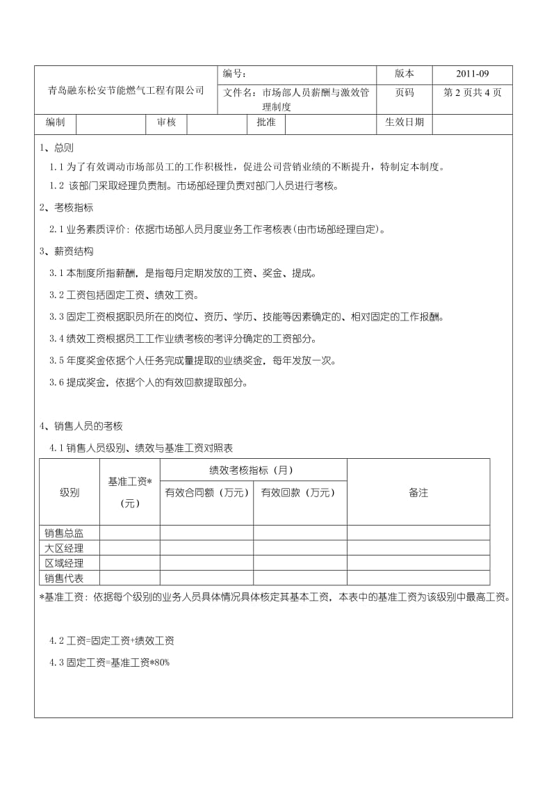 市场部人员薪酬与绩效考核管理制度（精品） .doc_第2页