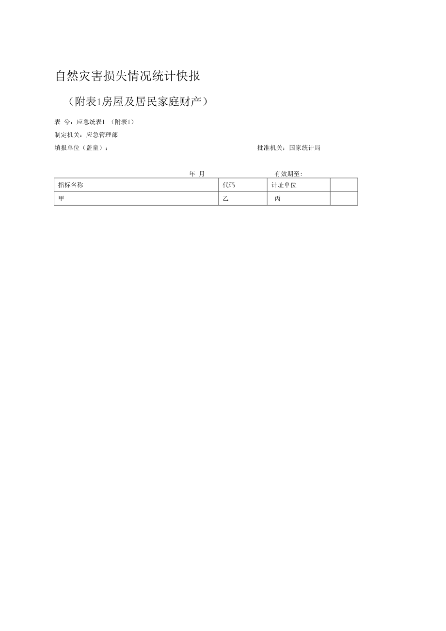 自然灾害损失情况统计快报房屋及居民家庭财产2020版.doc_第1页