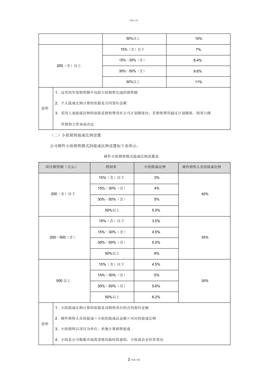 硬件及耗材销售人员提成方案.doc_第2页