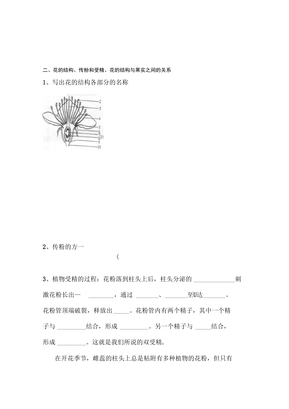 绿色植物的一生检测题.doc_第2页