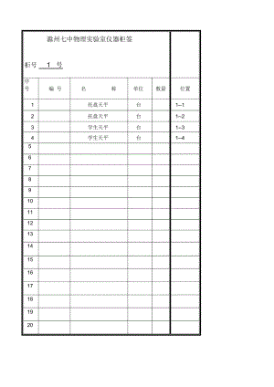 滁州七中实验室仪器柜签.docx