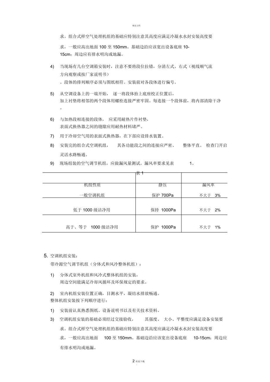 空调机组施工方法及工艺要求.doc_第2页