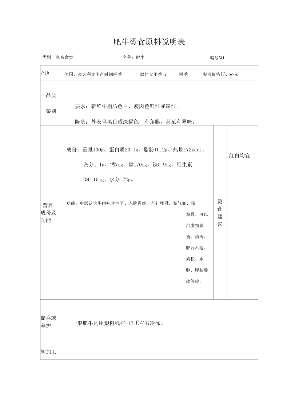 肥牛烫食原料说明表.doc_第1页