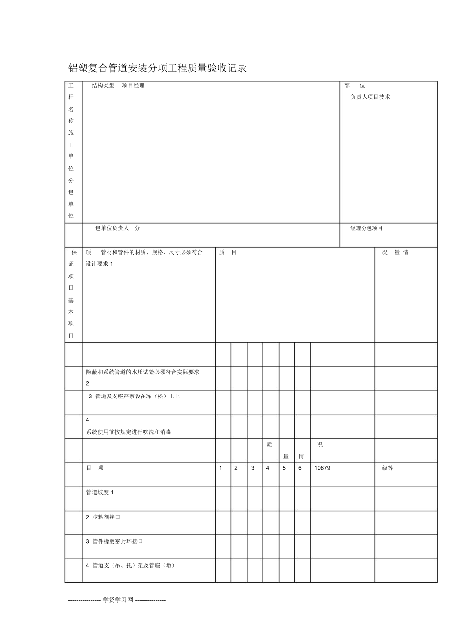 给排水工程分项质量验收记录表.doc_第3页