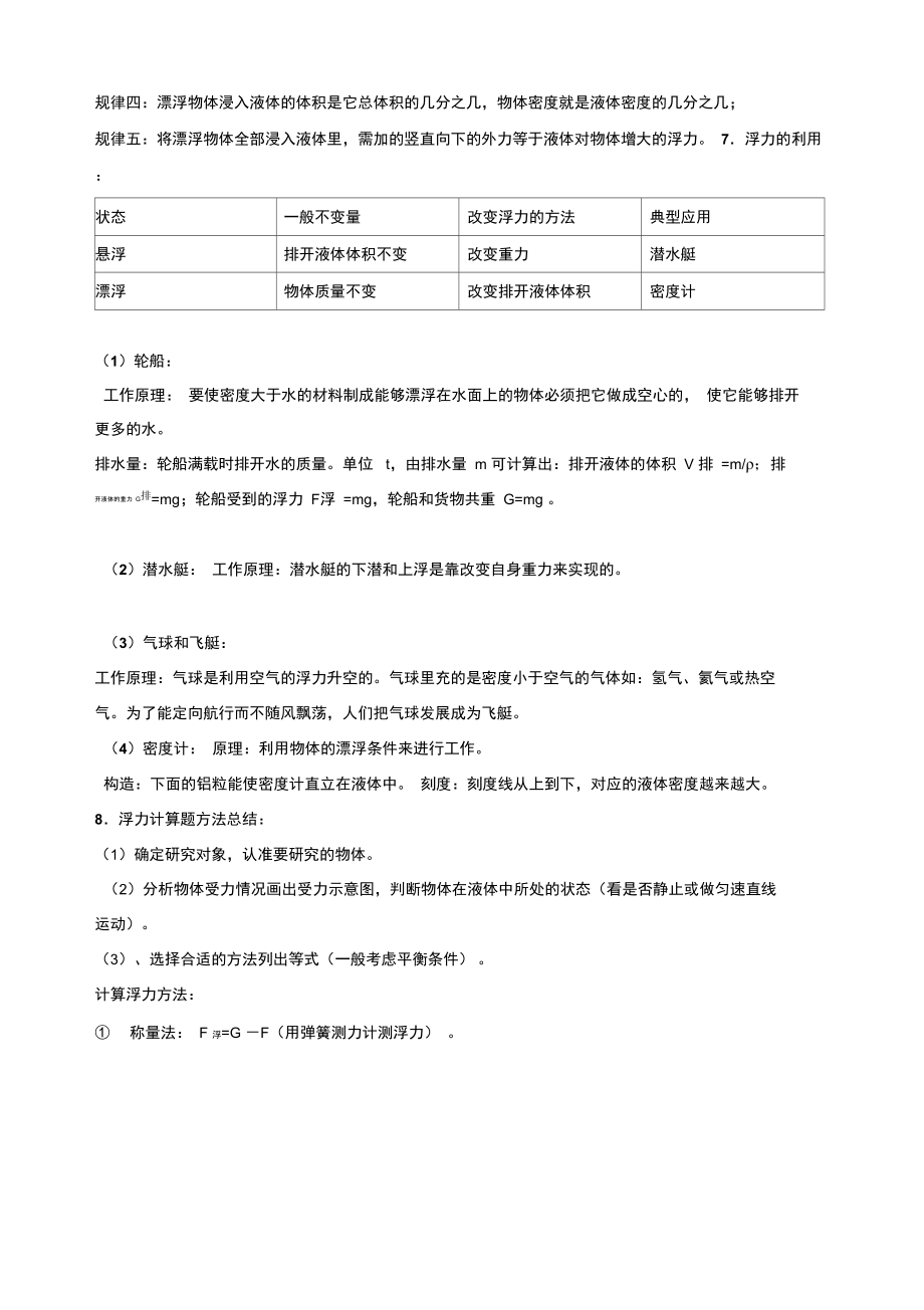 浙教版八上科学第一章浮力专题复习与练习.doc_第3页